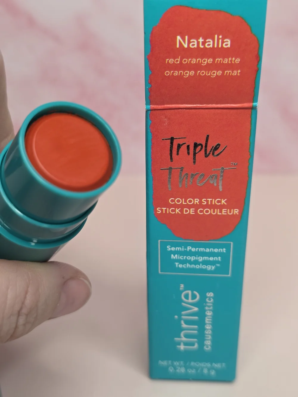 thrive causemetics Triple Threat Color Stick — Natalia (Red-Orange Matte)